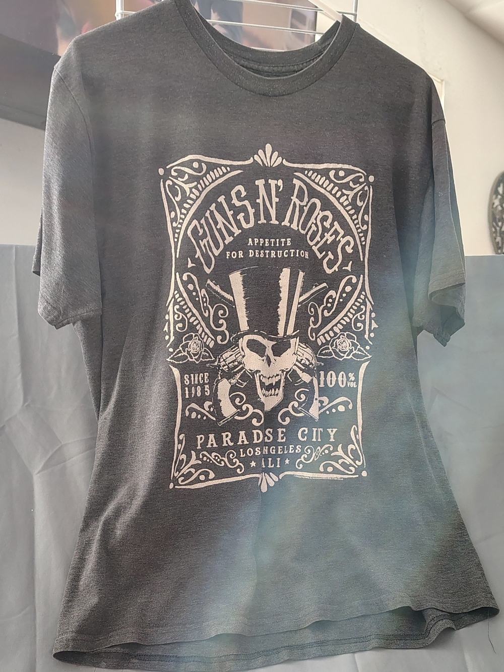 Bravado Black Tee with White Guns N' Roses Graphic